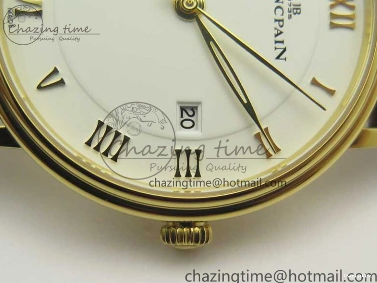 0318 WellDesigned Villeret 6651 YG ZF 1:1 Best Edition White Dial on Brown Leather Strap A 8000